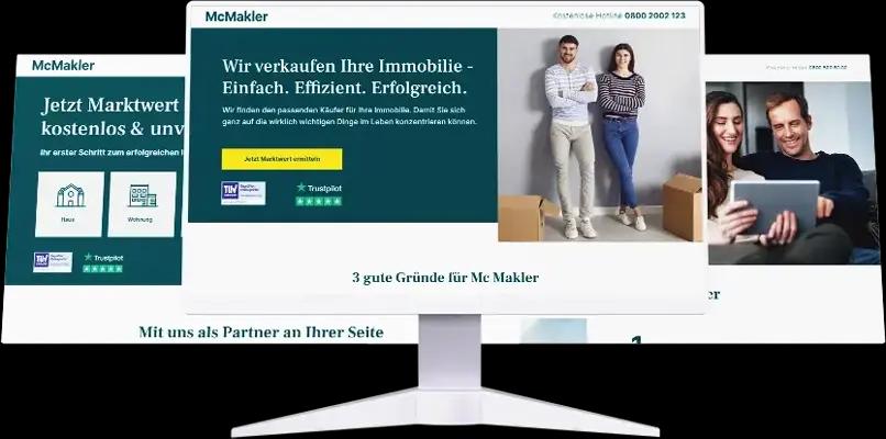 Client: Mc Makler / Berlin,Project: Website / Landing page