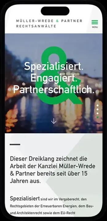 Client: Müller-Wrede & Partner / Berlin,Project: Website design,Date: December 2019 